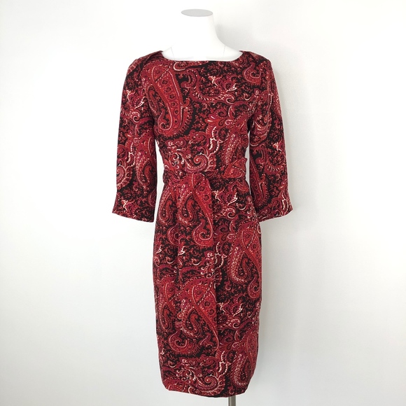 Talbots Dresses & Skirts - Talbots | Black & Red Tie Sash Waist Sheath Dress